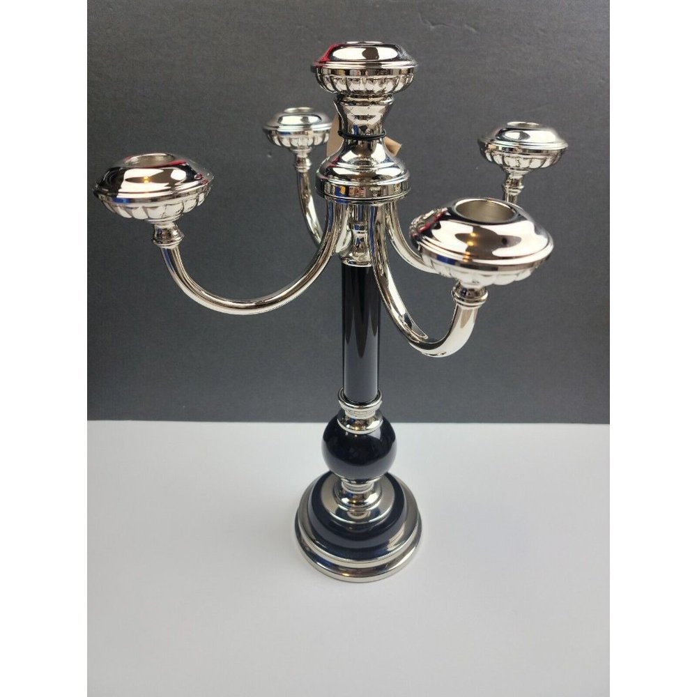 Uttermost Black/Silver 5 Candle Tabletop Candelabra - NWT (HTF)